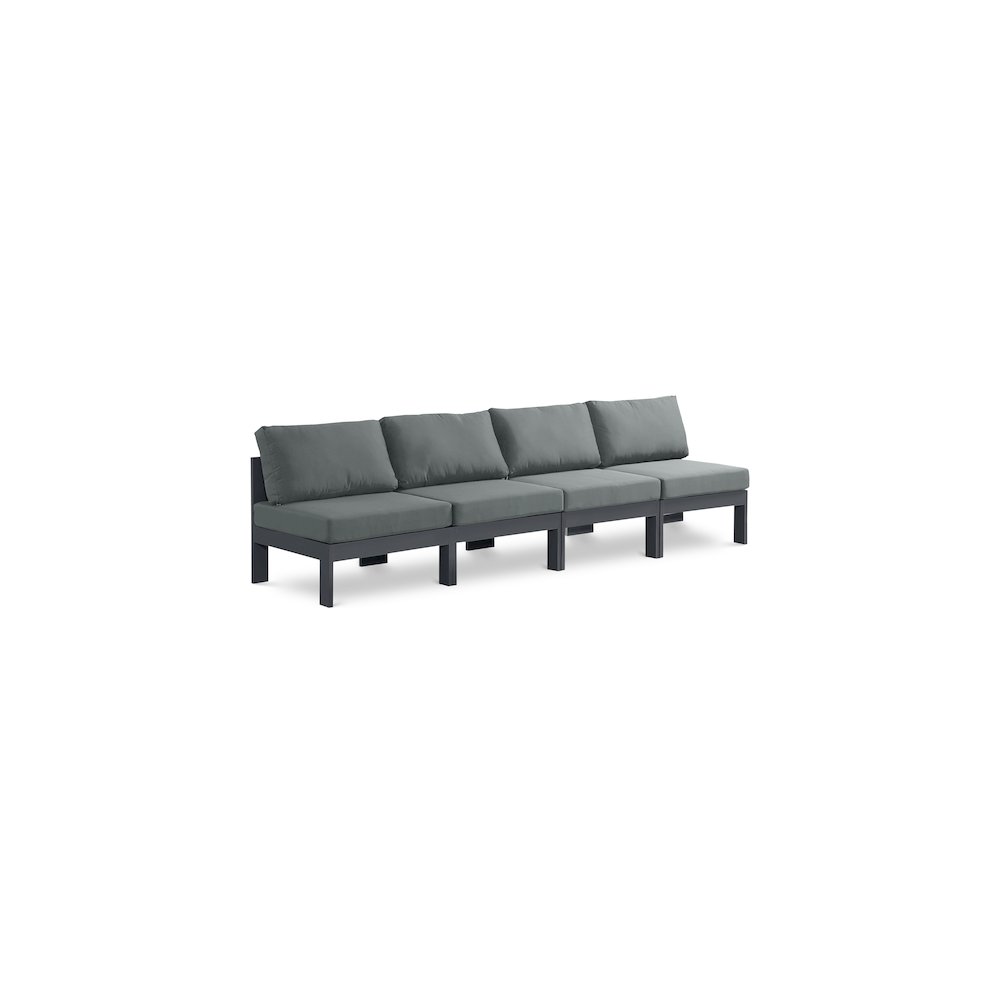 Nizuc Grey Water Resistant Fabric Outdoor Patio Modular Sofa. Picture 1