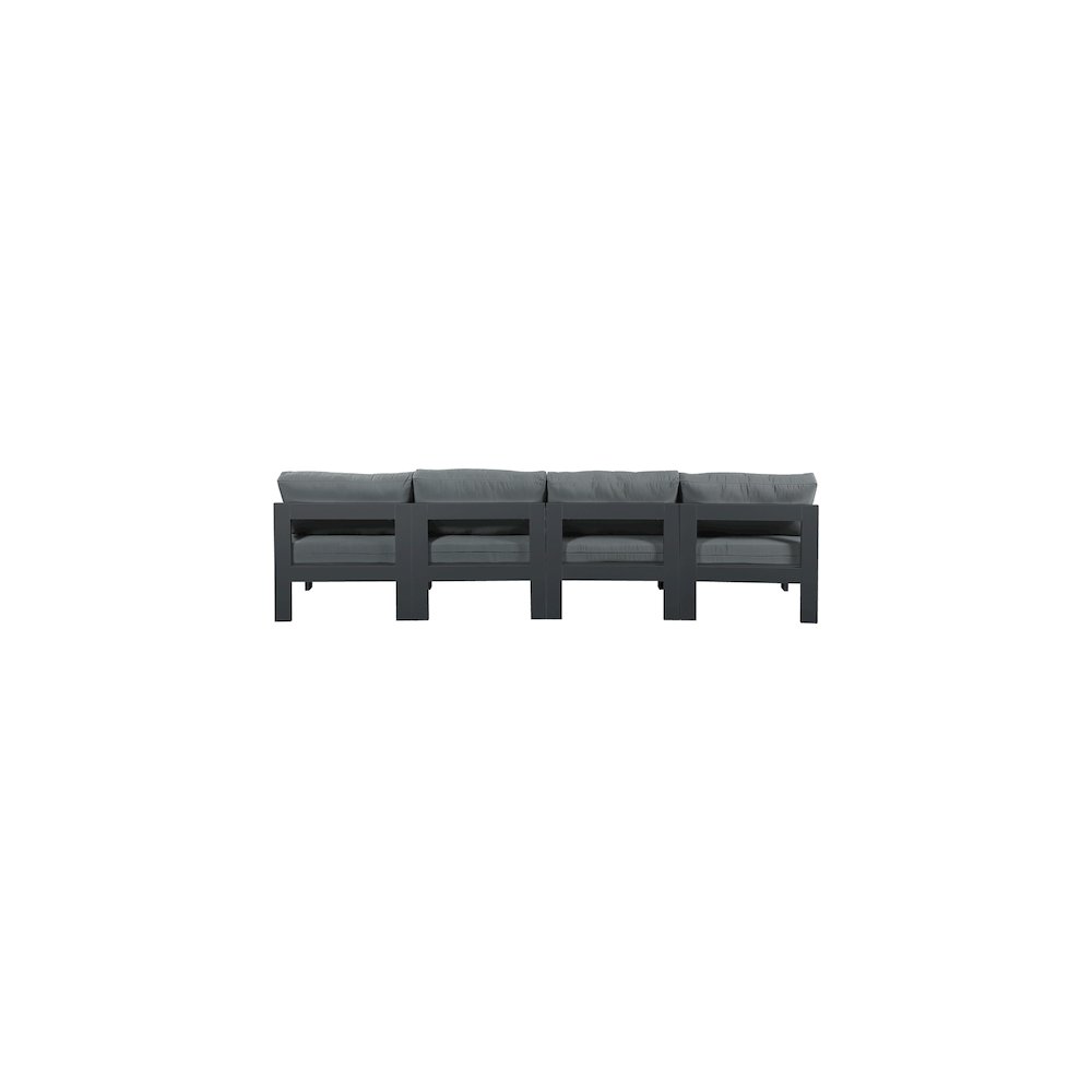 Nizuc Grey Water Resistant Fabric Outdoor Patio Modular Sofa. Picture 2