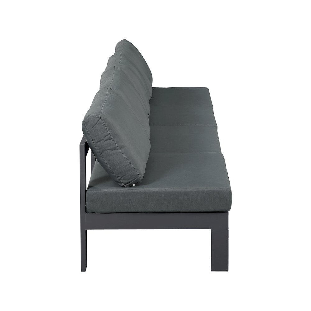 Nizuc Grey Water Resistant Fabric Outdoor Patio Modular Sofa. Picture 3