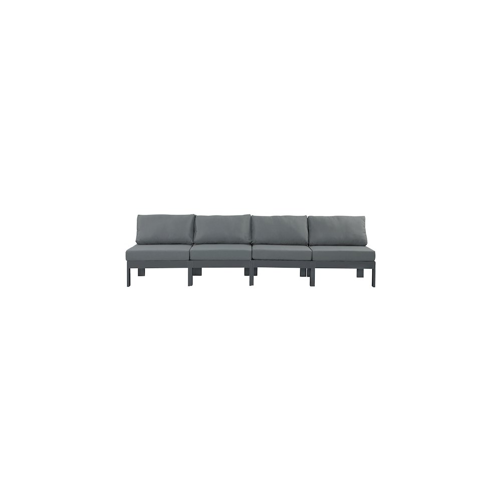 Nizuc Grey Water Resistant Fabric Outdoor Patio Modular Sofa. Picture 4