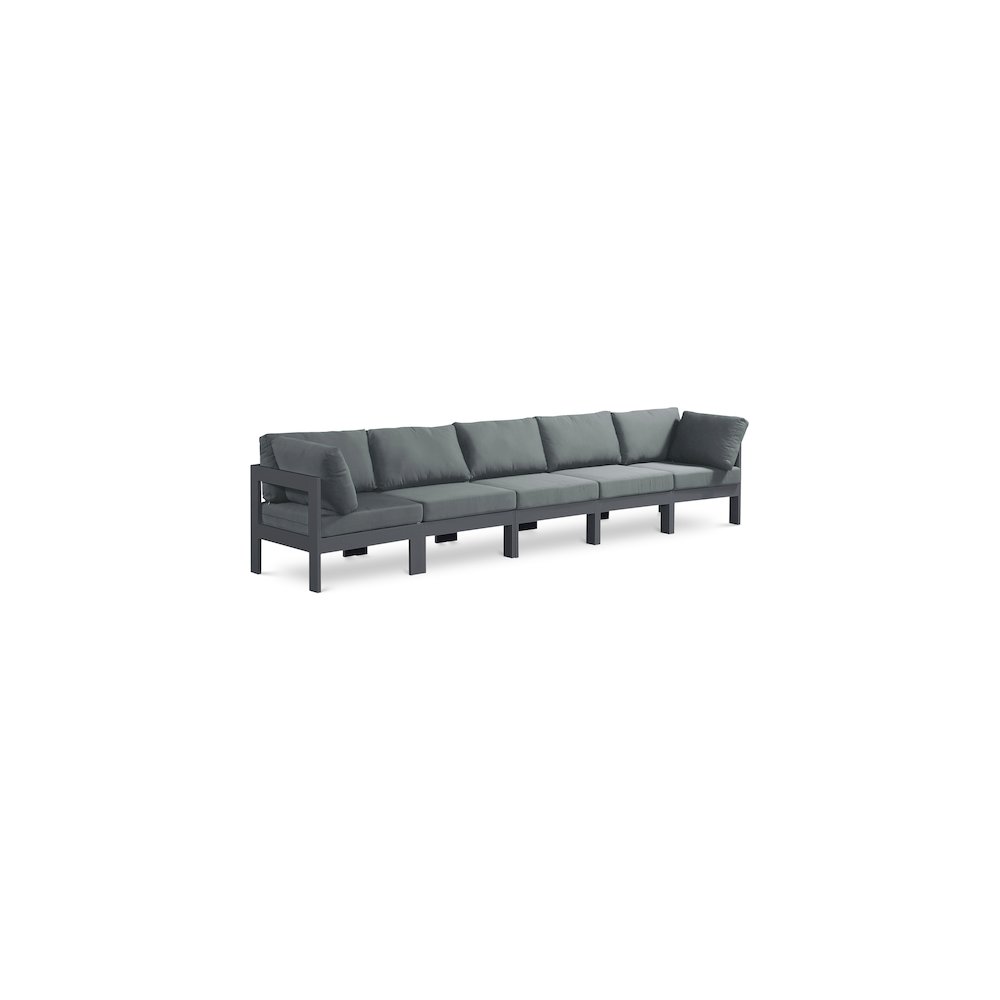Nizuc Grey Water Resistant Fabric Outdoor Patio Modular Sofa. Picture 1