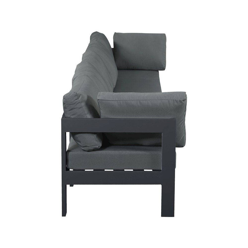 Nizuc Grey Water Resistant Fabric Outdoor Patio Modular Sofa. Picture 3
