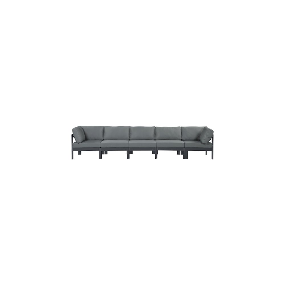 Nizuc Grey Water Resistant Fabric Outdoor Patio Modular Sofa. Picture 4