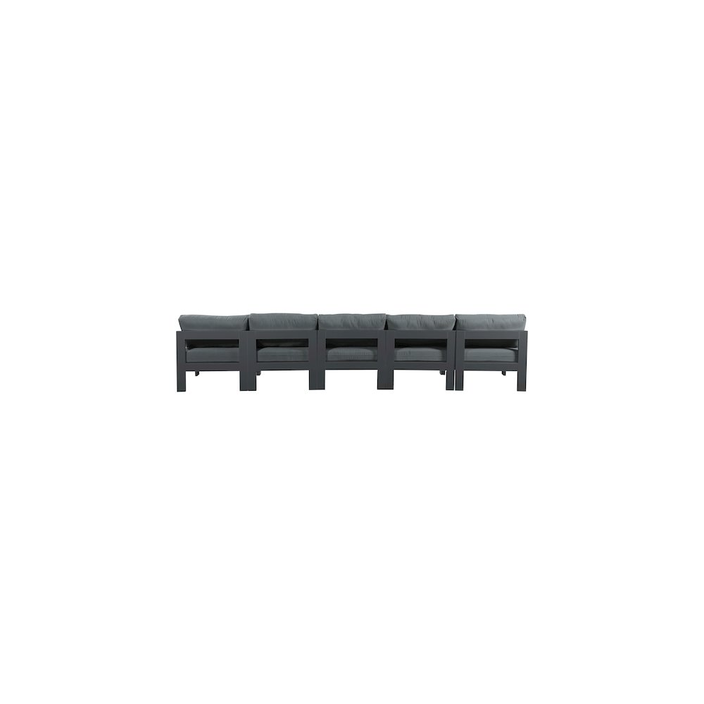 Nizuc Grey Water Resistant Fabric Outdoor Patio Modular Sofa. Picture 2