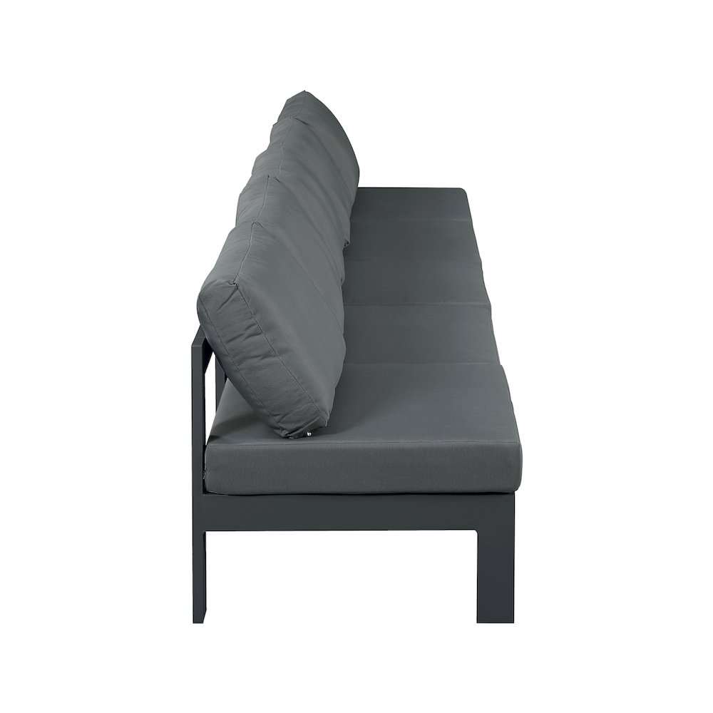 Nizuc Grey Water Resistant Fabric Outdoor Patio Modular Sofa. Picture 3