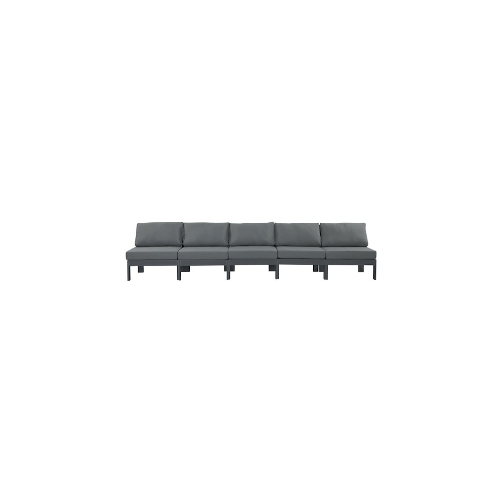 Nizuc Grey Water Resistant Fabric Outdoor Patio Modular Sofa. Picture 4