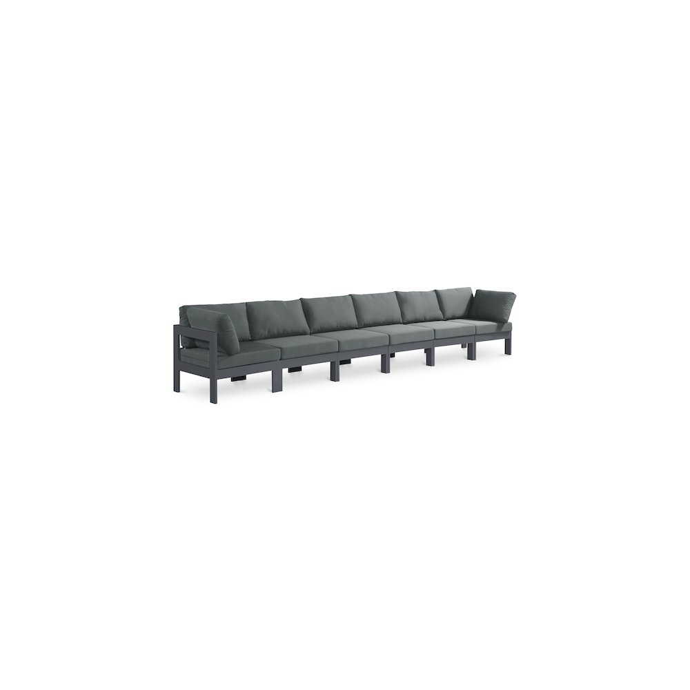 Nizuc Grey Water Resistant Fabric Outdoor Patio Modular Sofa. Picture 1