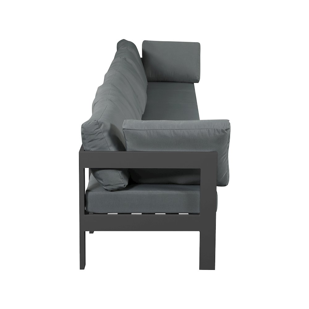 Nizuc Grey Water Resistant Fabric Outdoor Patio Modular Sofa. Picture 3