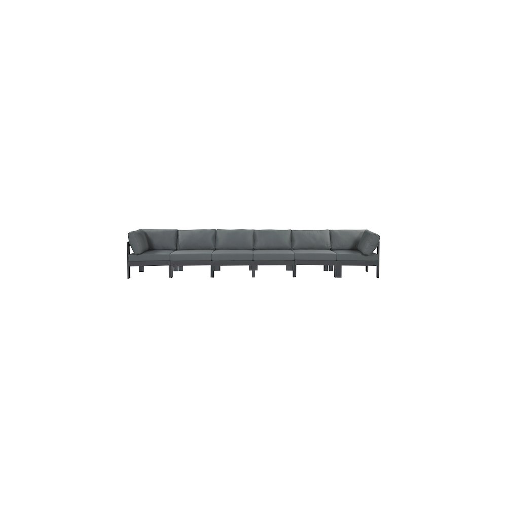 Nizuc Grey Water Resistant Fabric Outdoor Patio Modular Sofa. Picture 4