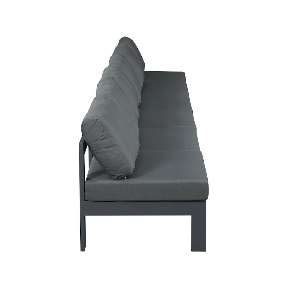 Nizuc Grey Water Resistant Fabric Outdoor Patio Modular Sofa. Picture 3