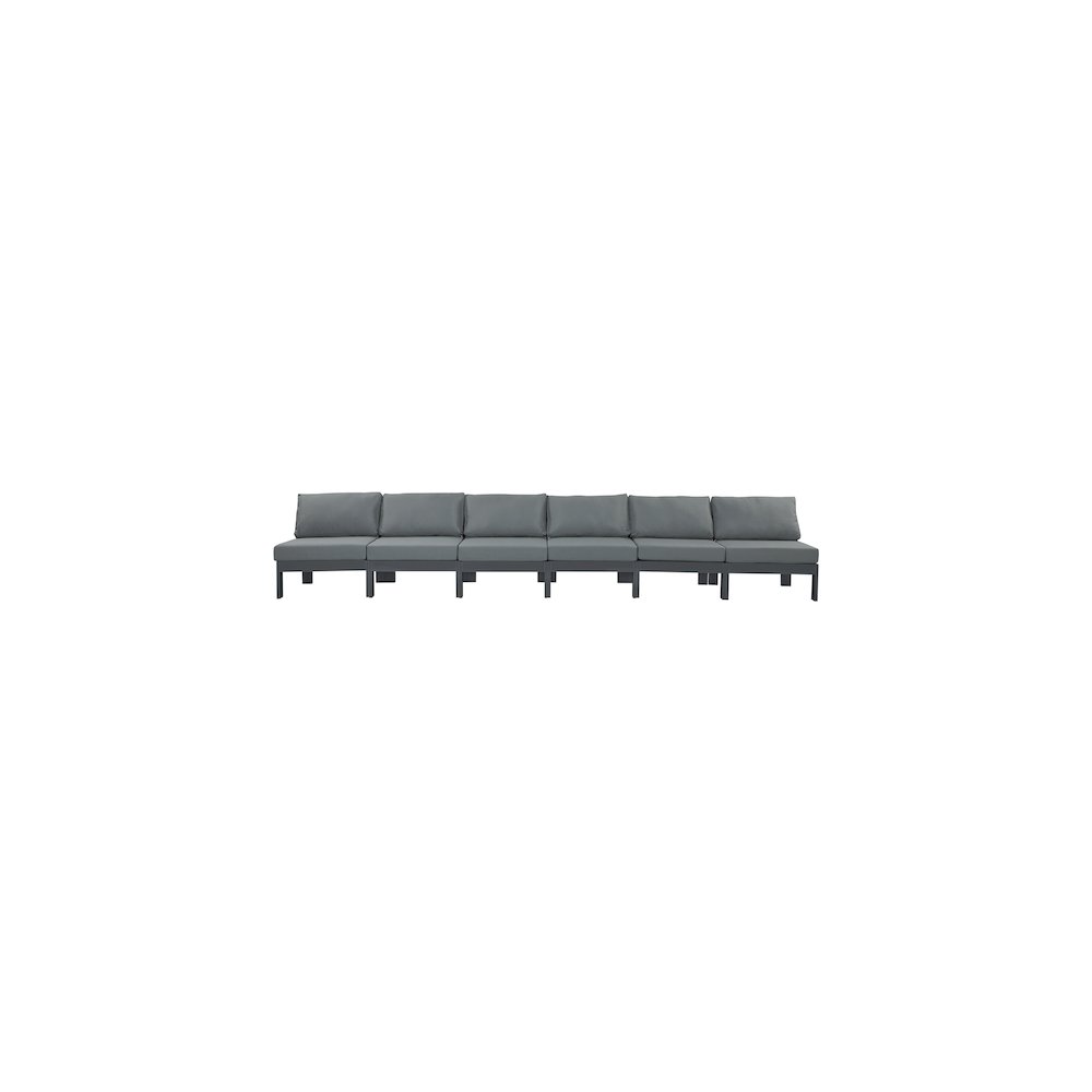 Nizuc Grey Water Resistant Fabric Outdoor Patio Modular Sofa. Picture 4