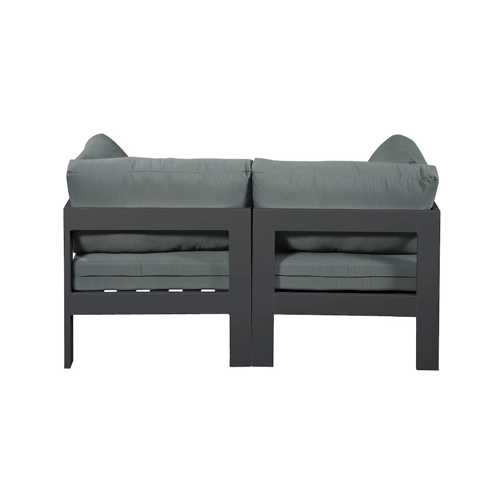 Nizuc Grey Water Resistant Fabric Outdoor Patio Modular Sofa. Picture 2