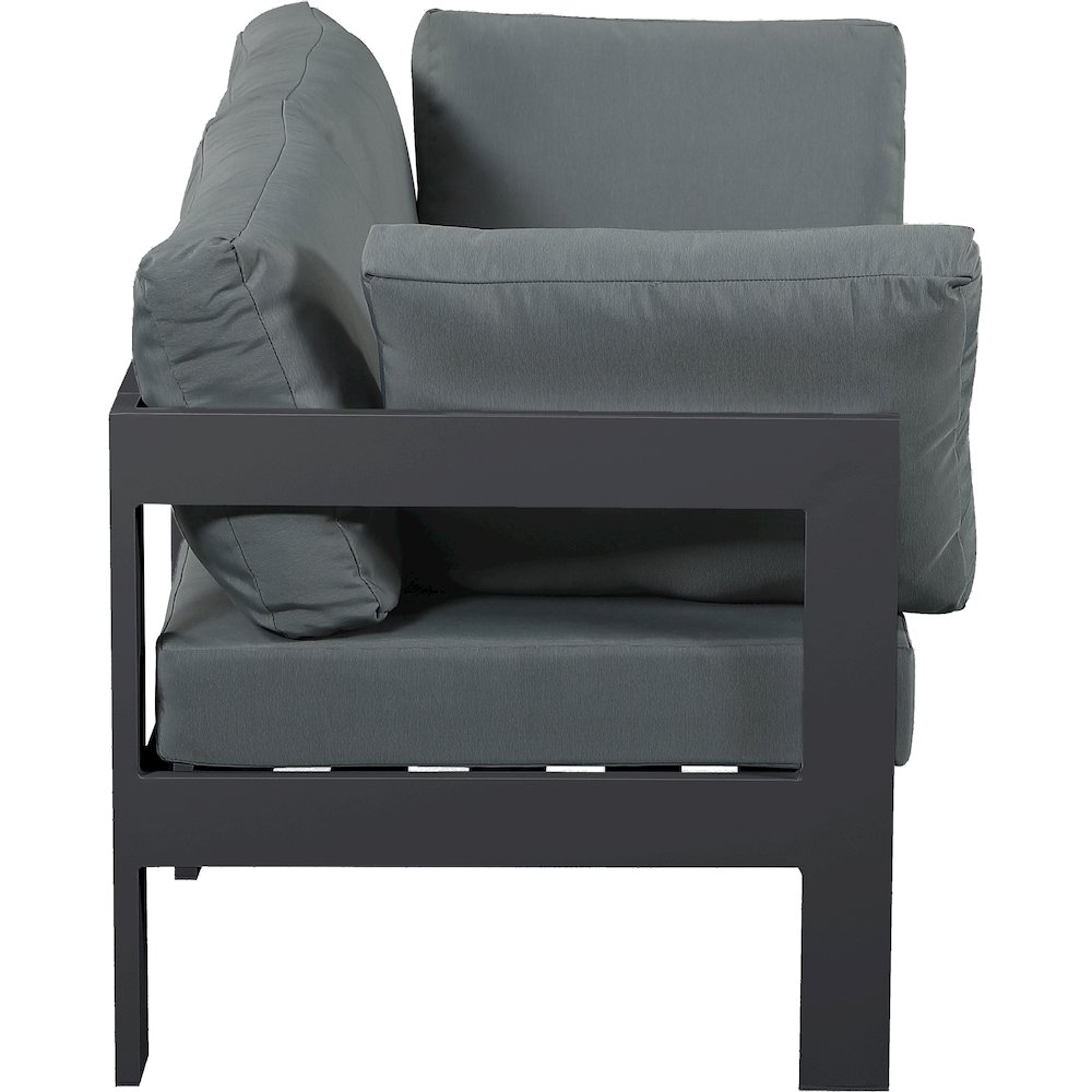 Nizuc Grey Water Resistant Fabric Outdoor Patio Modular Sofa. Picture 3