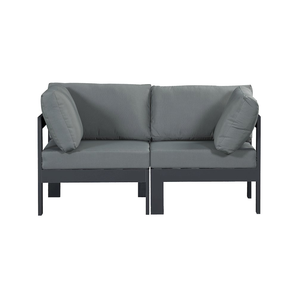 Nizuc Grey Water Resistant Fabric Outdoor Patio Modular Sofa. Picture 4