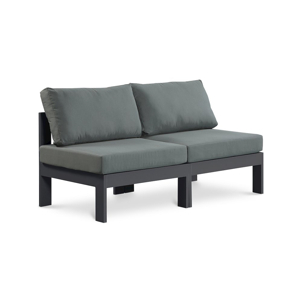 Nizuc Grey Water Resistant Fabric Outdoor Patio Modular Sofa. Picture 1