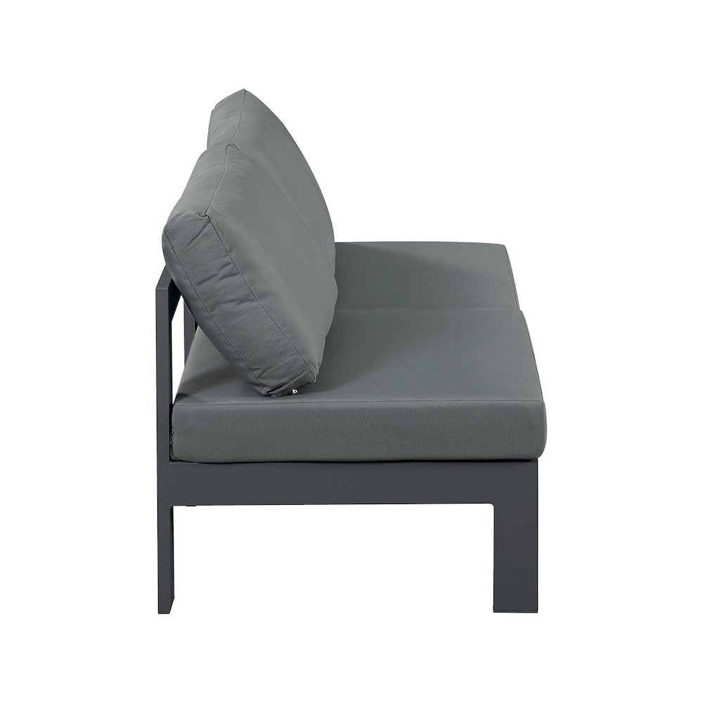 Nizuc Grey Water Resistant Fabric Outdoor Patio Modular Sofa. Picture 3