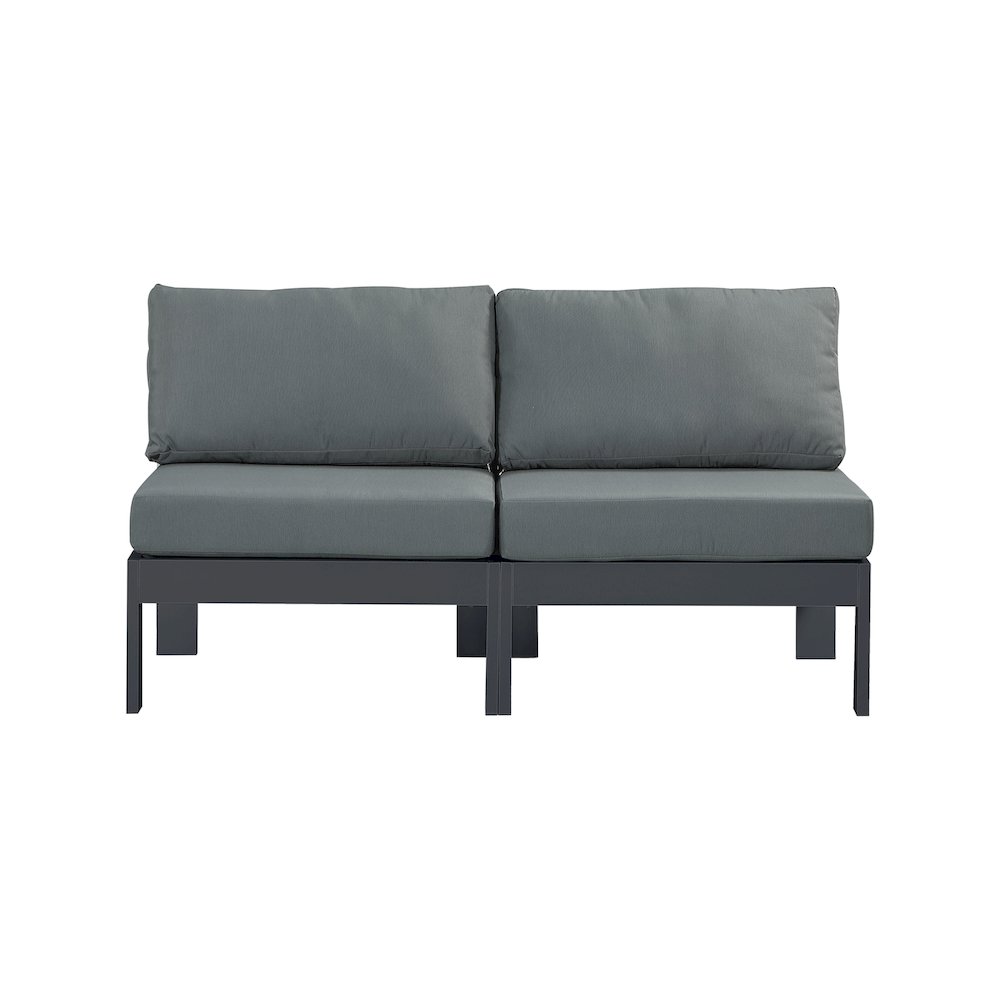 Nizuc Grey Water Resistant Fabric Outdoor Patio Modular Sofa. Picture 4