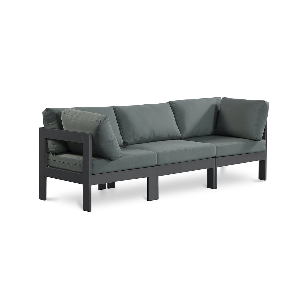 Nizuc Grey Water Resistant Fabric Outdoor Patio Modular Sofa. Picture 1
