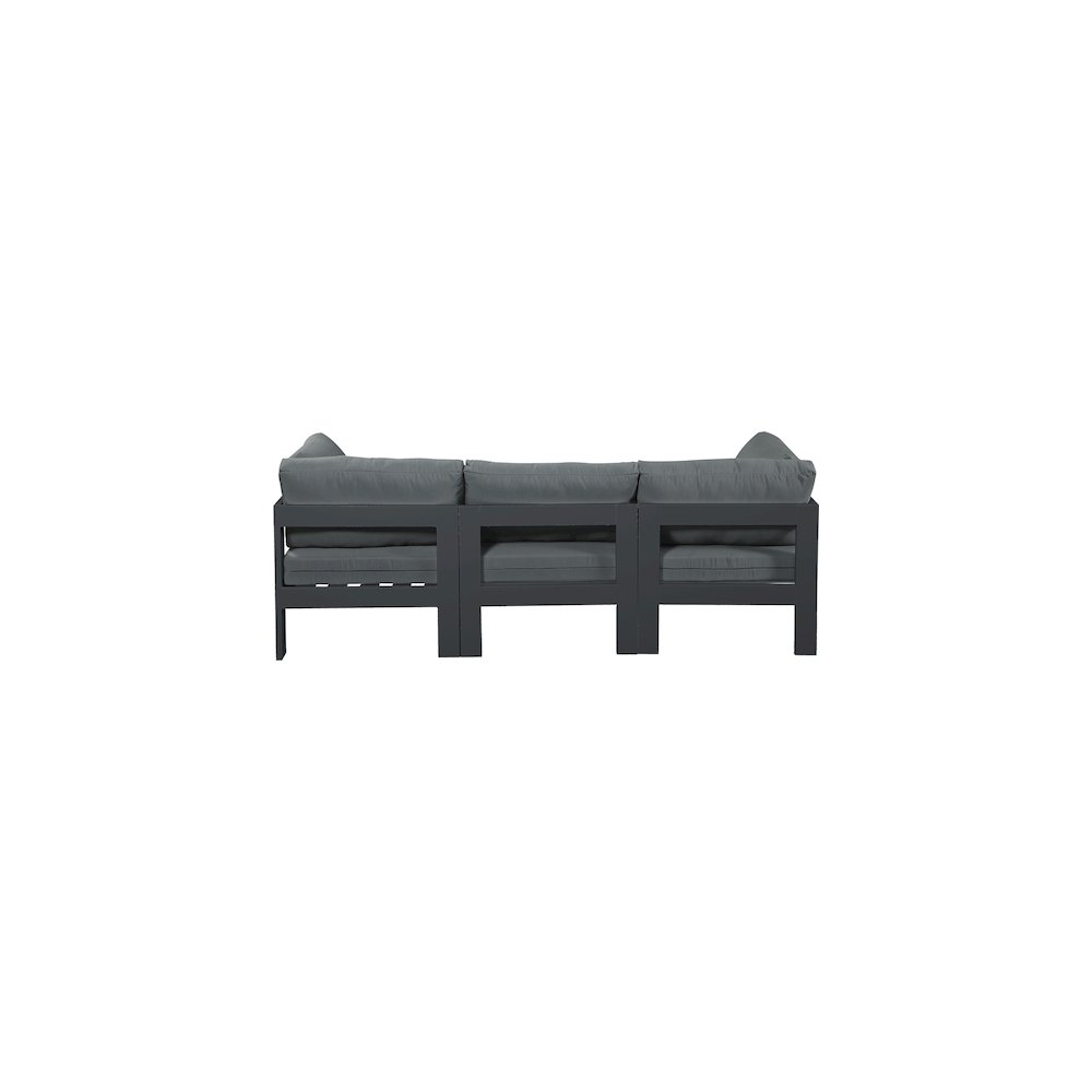 Nizuc Grey Water Resistant Fabric Outdoor Patio Modular Sofa. Picture 2
