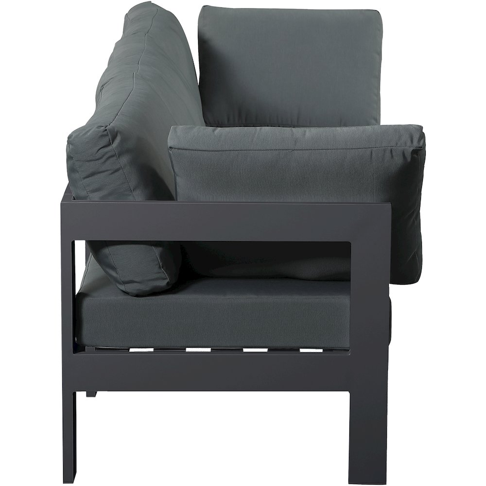 Nizuc Grey Water Resistant Fabric Outdoor Patio Modular Sofa. Picture 3