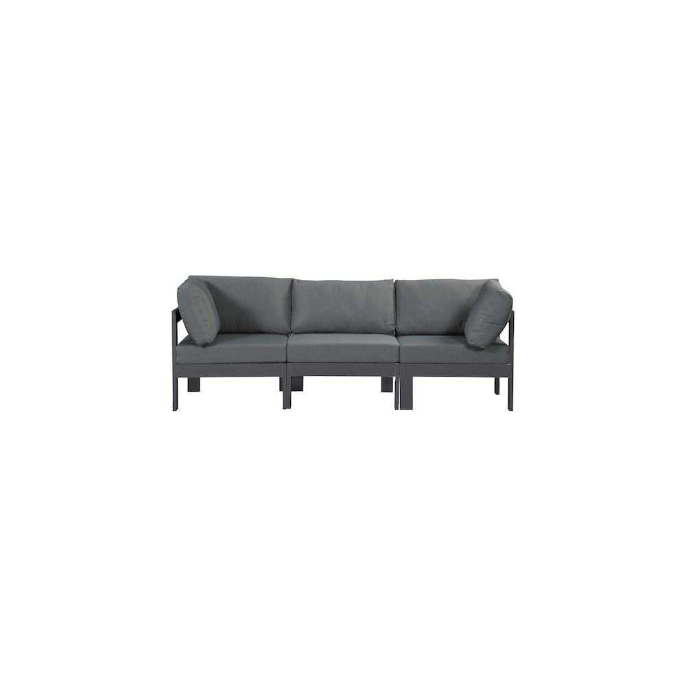 Nizuc Grey Water Resistant Fabric Outdoor Patio Modular Sofa. Picture 4
