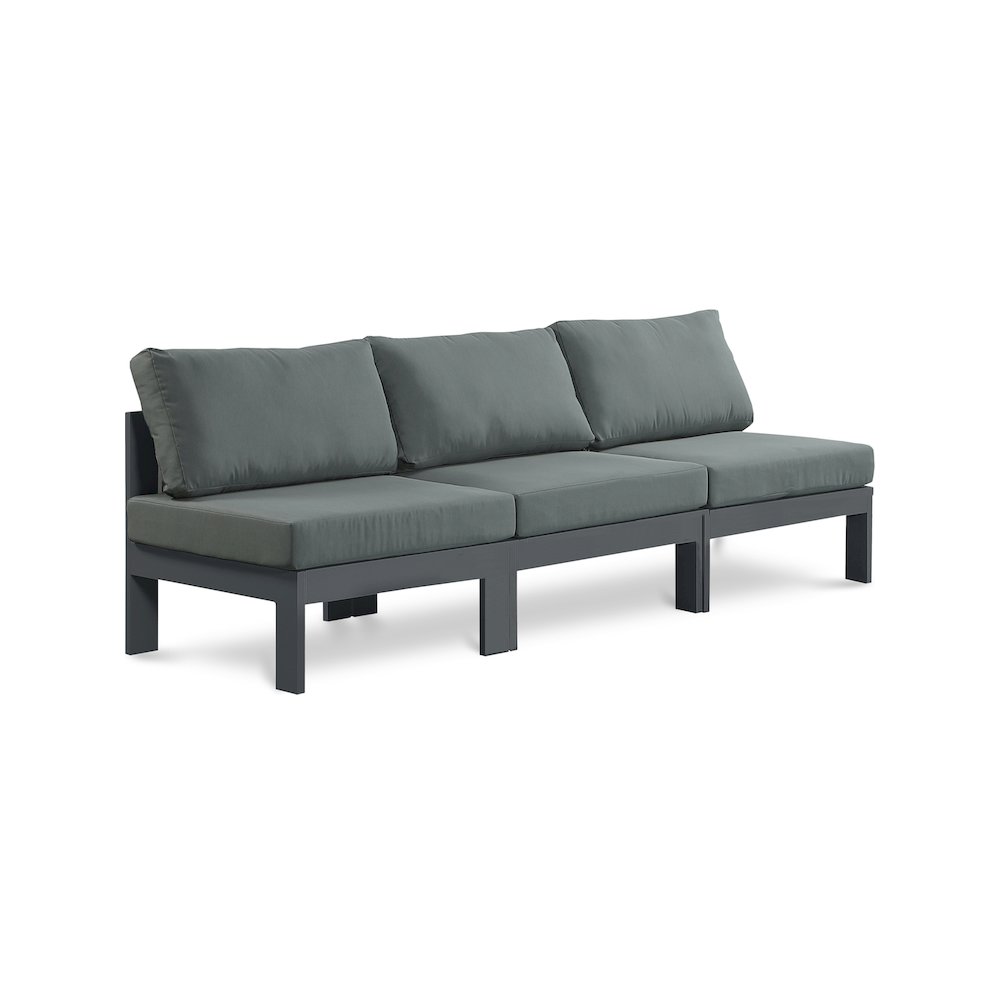 Nizuc Grey Water Resistant Fabric Outdoor Patio Modular Sofa. Picture 1