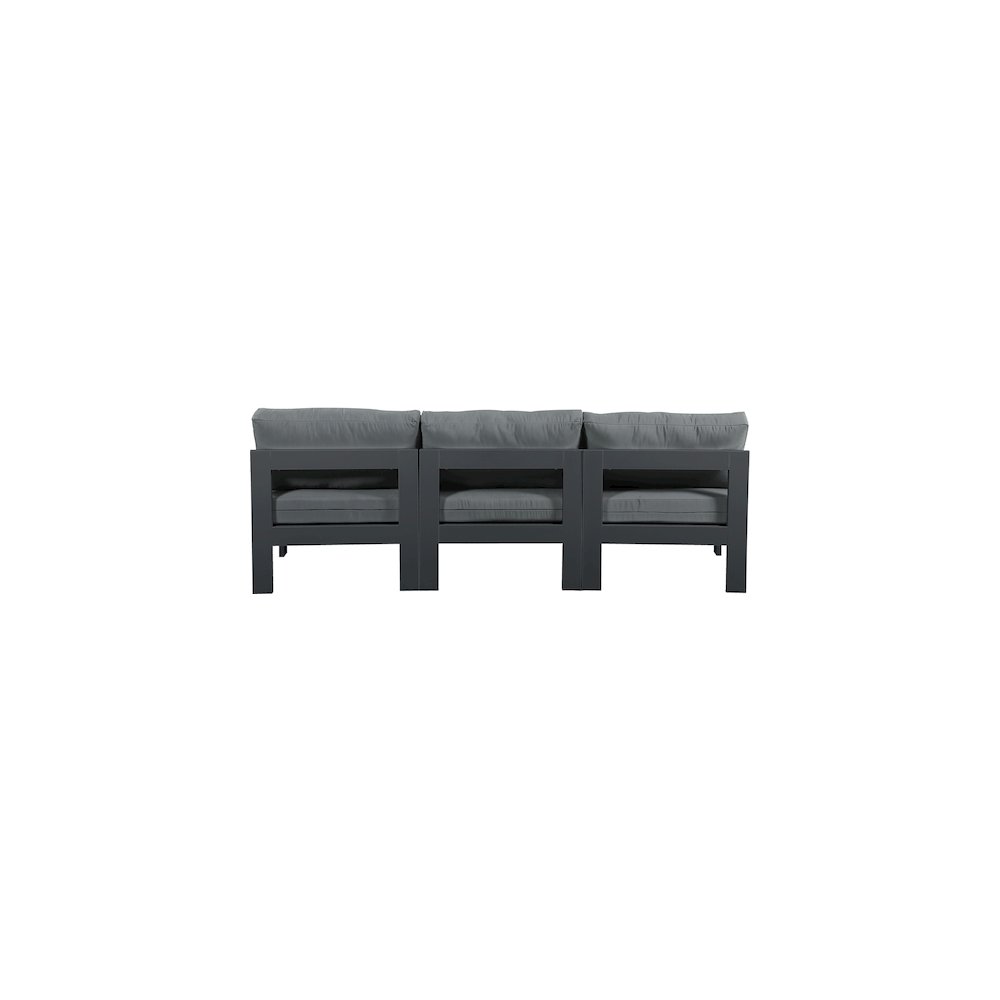 Nizuc Grey Water Resistant Fabric Outdoor Patio Modular Sofa. Picture 2