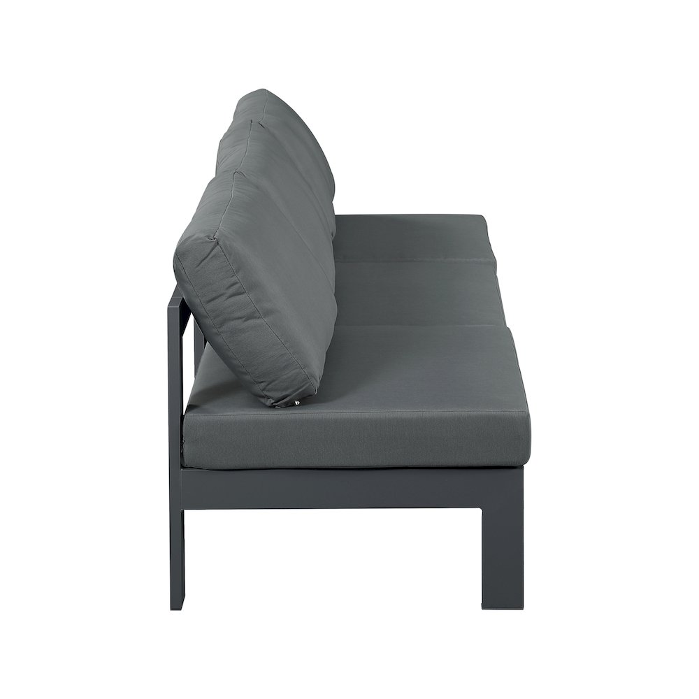 Nizuc Grey Water Resistant Fabric Outdoor Patio Modular Sofa. Picture 3