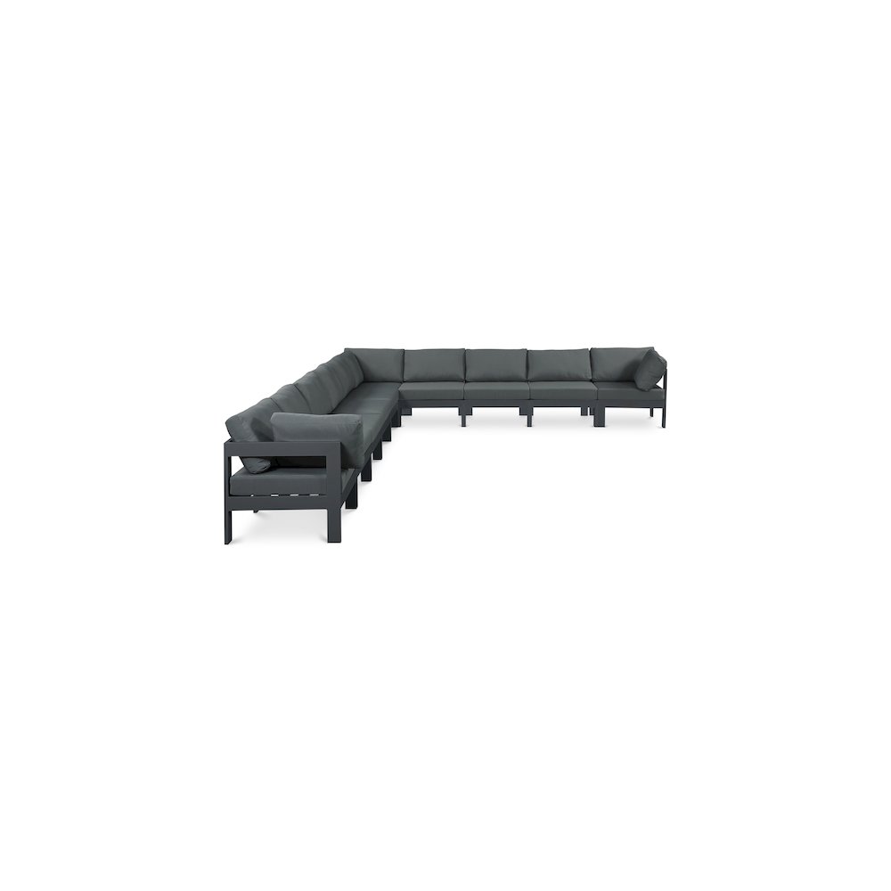 Nizuc Grey Water Resistant Fabric Outdoor Patio Modular Sectional. Picture 1