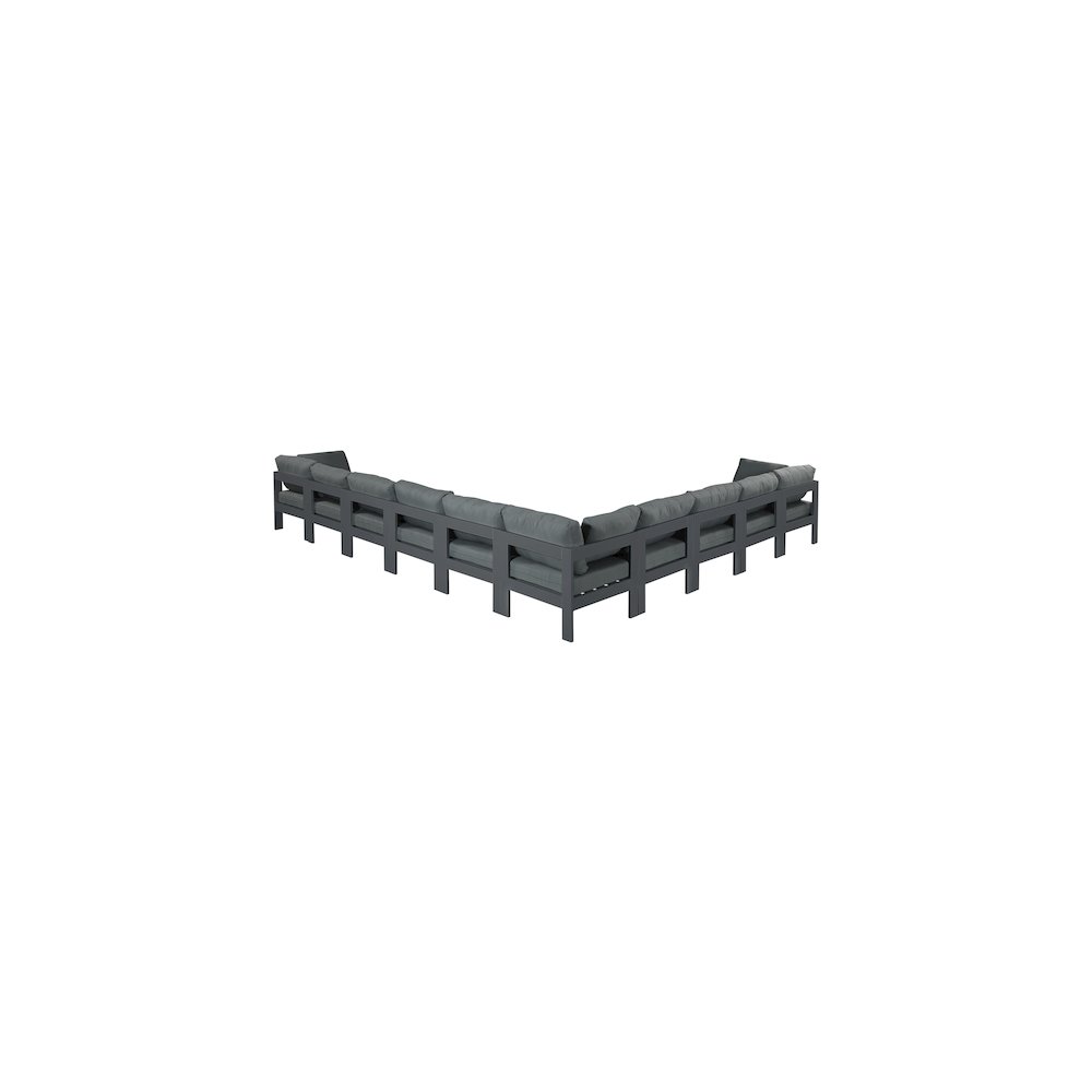 Nizuc Grey Water Resistant Fabric Outdoor Patio Modular Sectional. Picture 2