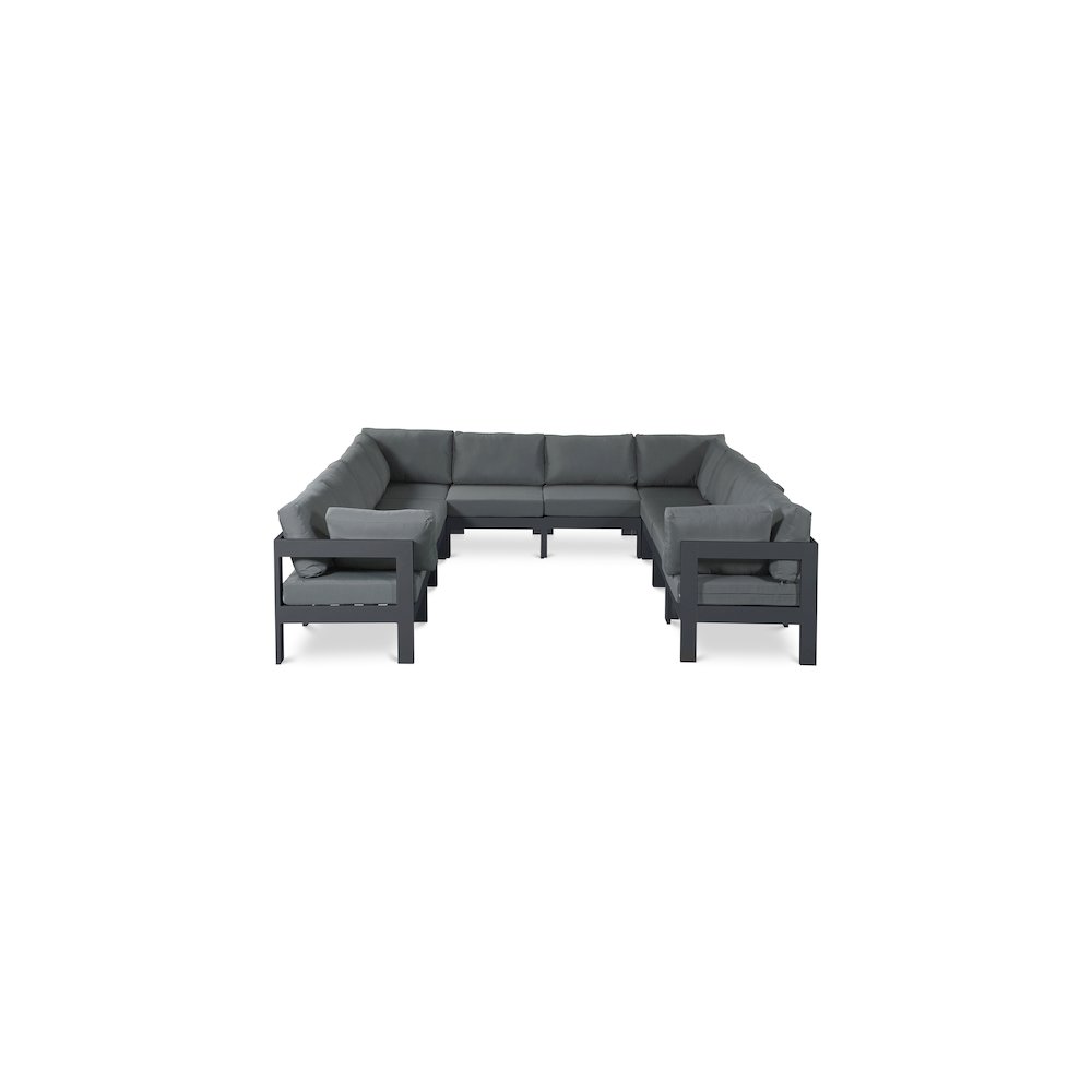 Nizuc Grey Water Resistant Fabric Outdoor Patio Modular Sectional. Picture 1