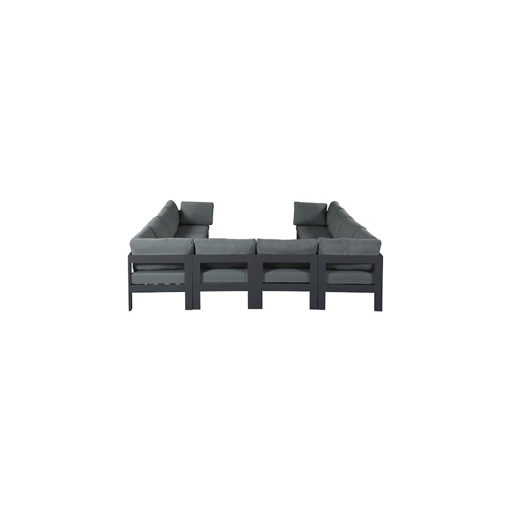 Nizuc Grey Water Resistant Fabric Outdoor Patio Modular Sectional. Picture 2