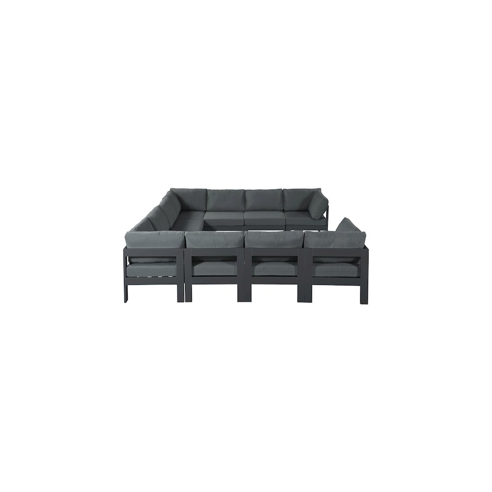 Nizuc Grey Water Resistant Fabric Outdoor Patio Modular Sectional. Picture 3