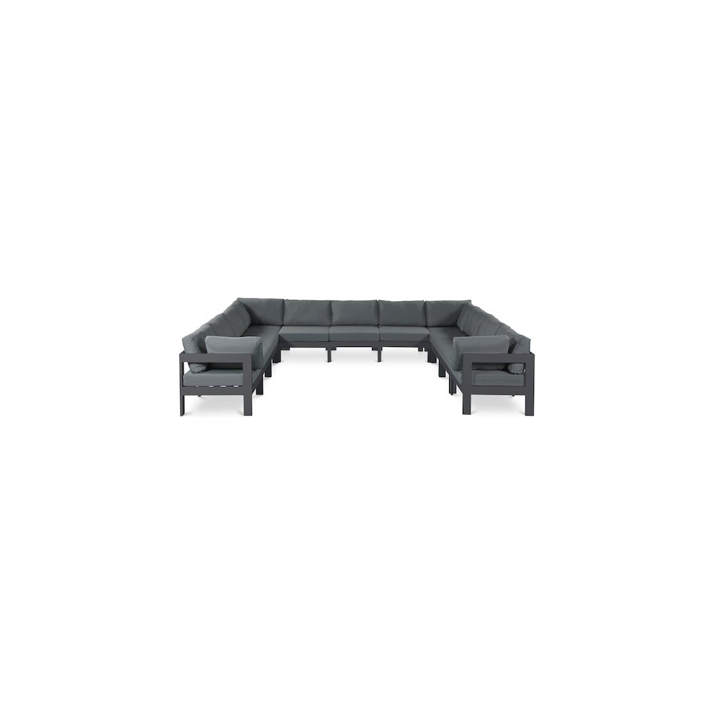 Nizuc Grey Water Resistant Fabric Outdoor Patio Modular Sectional. Picture 1