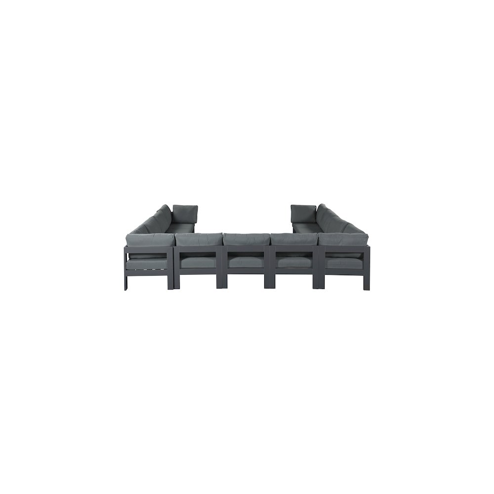 Nizuc Grey Water Resistant Fabric Outdoor Patio Modular Sectional. Picture 2