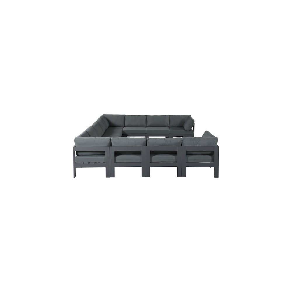 Nizuc Grey Water Resistant Fabric Outdoor Patio Modular Sectional. Picture 3