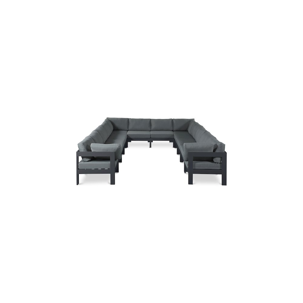 Nizuc Grey Water Resistant Fabric Outdoor Patio Modular Sectional. Picture 1