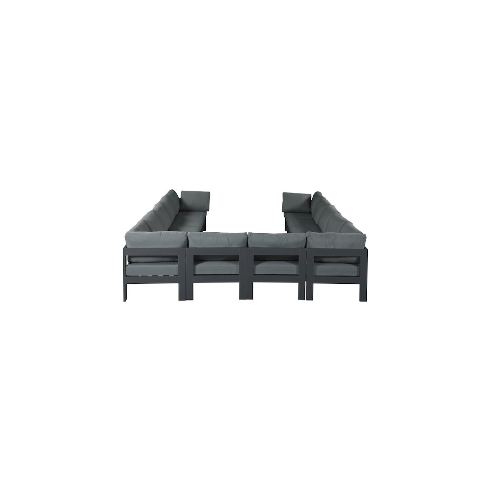 Nizuc Grey Water Resistant Fabric Outdoor Patio Modular Sectional. Picture 2
