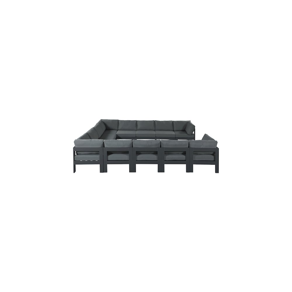 Nizuc Grey Water Resistant Fabric Outdoor Patio Modular Sectional. Picture 3