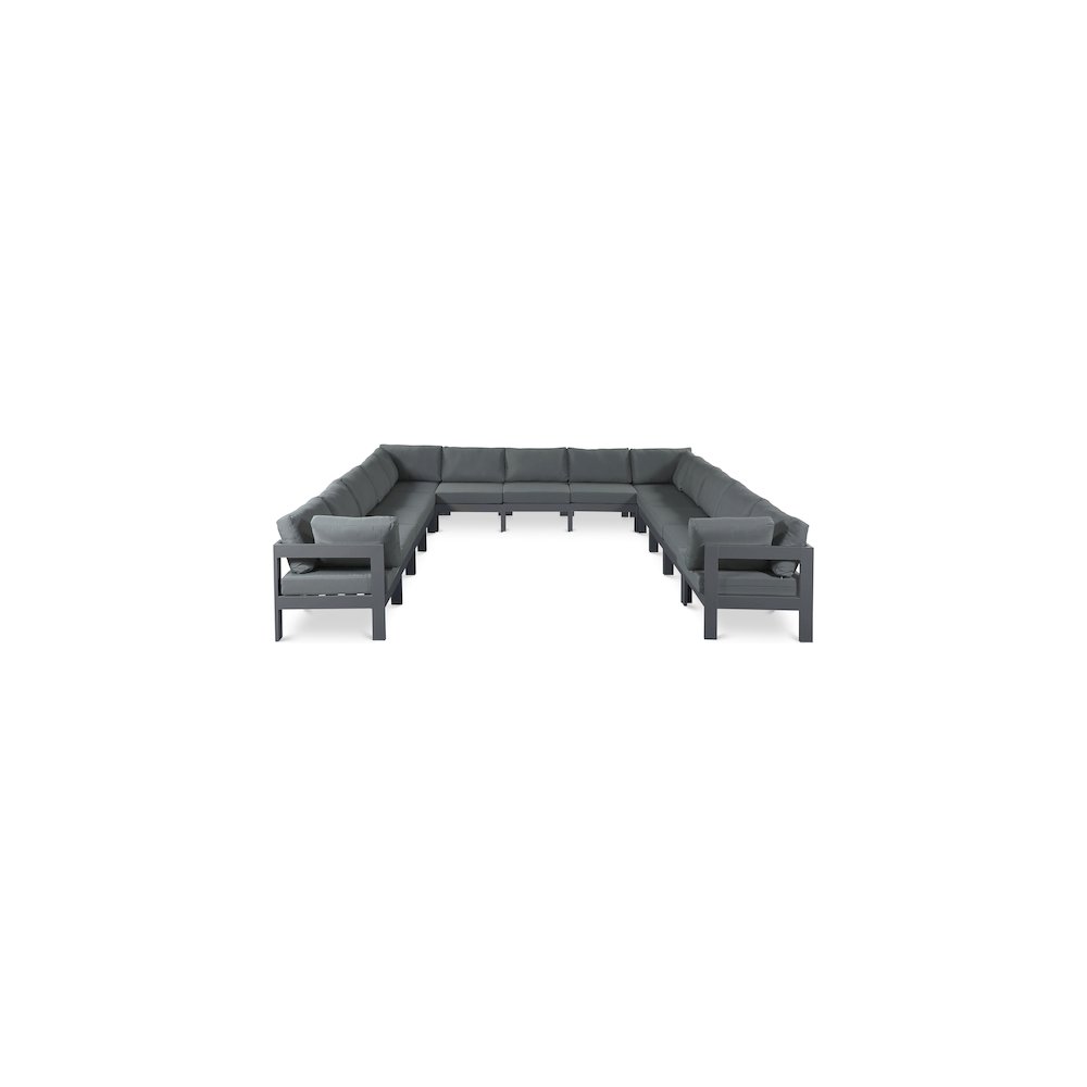 Nizuc Grey Water Resistant Fabric Outdoor Patio Modular Sectional. Picture 1