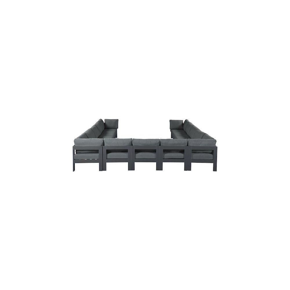 Nizuc Grey Water Resistant Fabric Outdoor Patio Modular Sectional. Picture 2