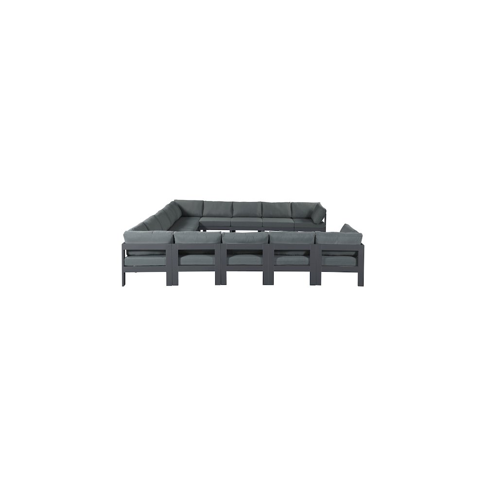 Nizuc Grey Water Resistant Fabric Outdoor Patio Modular Sectional. Picture 3