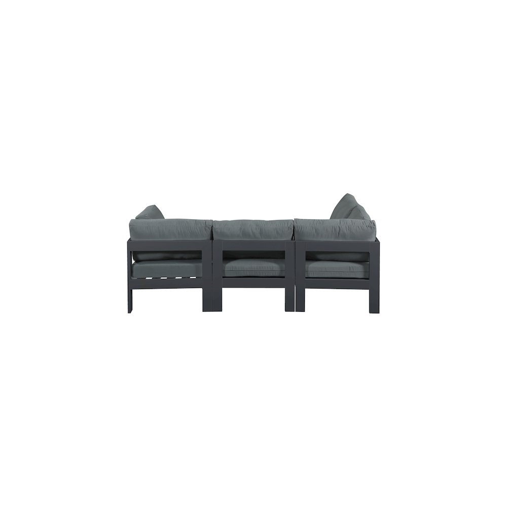 Nizuc Grey Water Resistant Fabric Outdoor Patio Modular Sectional. Picture 4