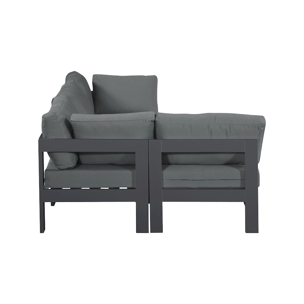 Nizuc Grey Water Resistant Fabric Outdoor Patio Modular Sectional. Picture 6