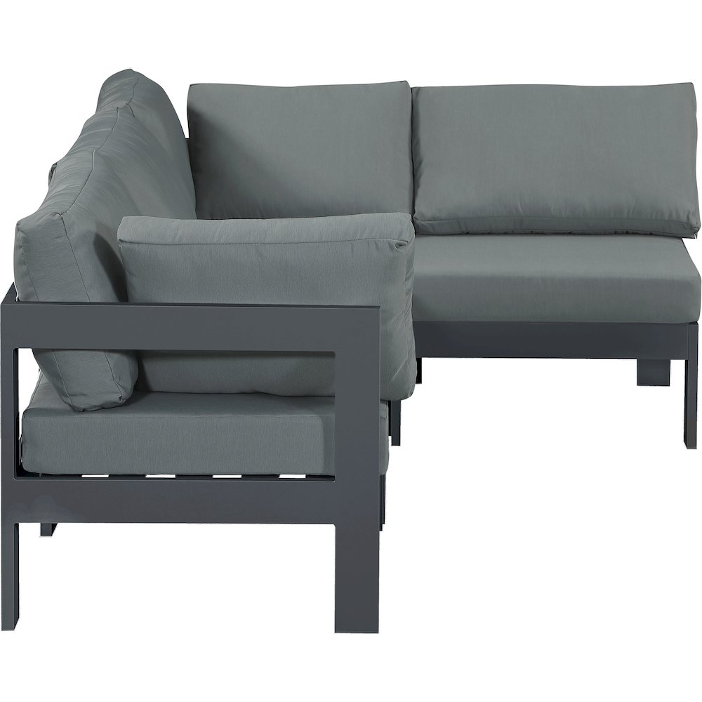 Nizuc Grey Water Resistant Fabric Outdoor Patio Modular Sectional. Picture 7
