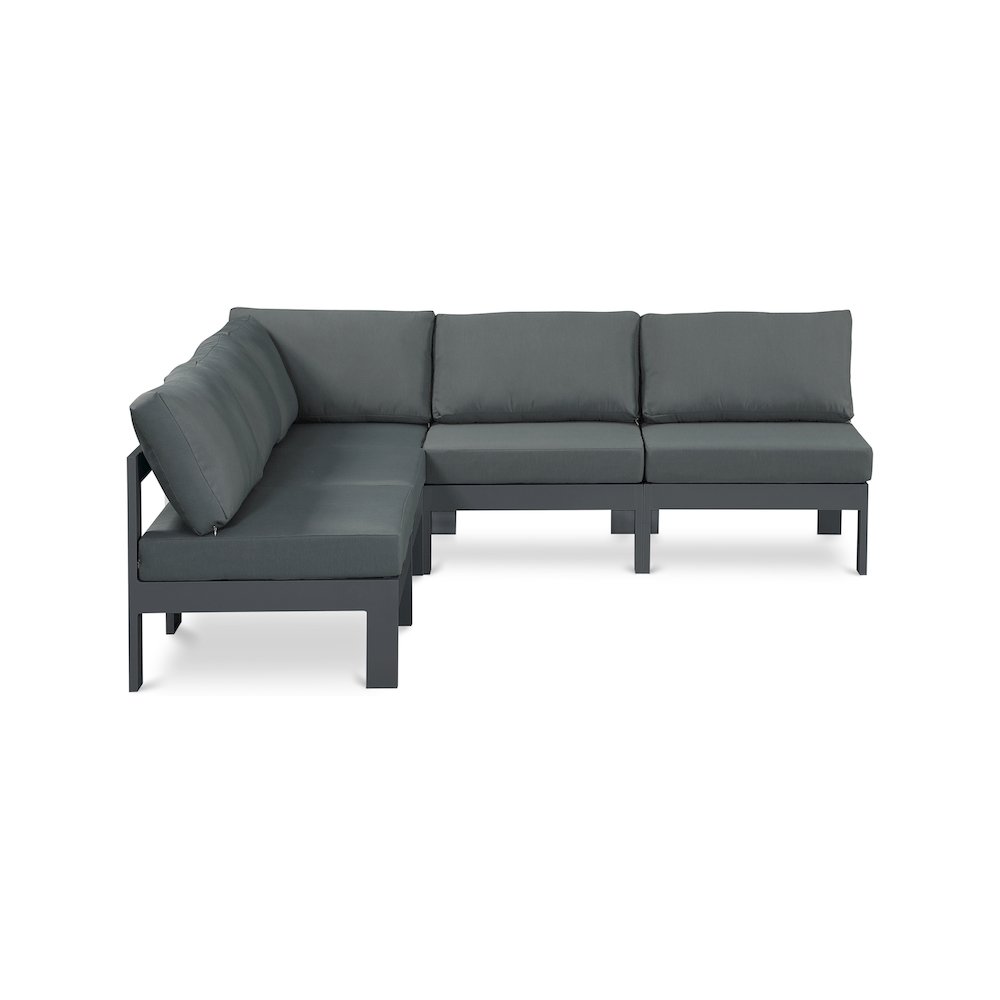 Nizuc Grey Water Resistant Fabric Outdoor Patio Modular Sectional. Picture 1