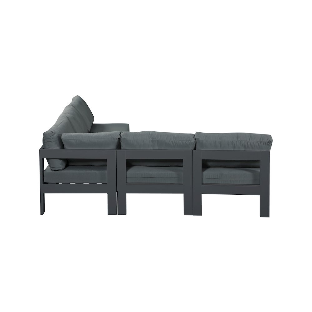 Nizuc Grey Water Resistant Fabric Outdoor Patio Modular Sectional. Picture 3