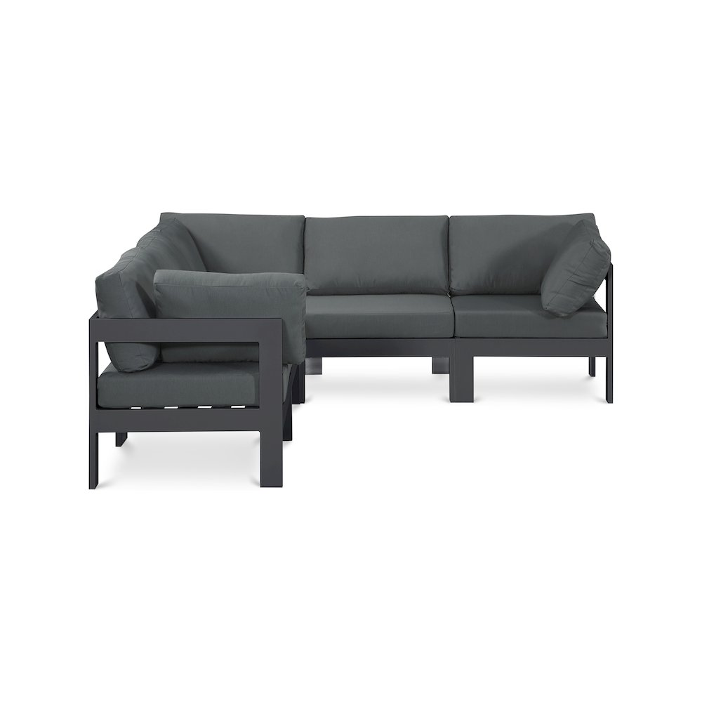 Nizuc Grey Water Resistant Fabric Outdoor Patio Modular Sectional. Picture 1