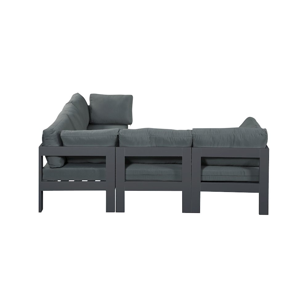 Nizuc Grey Water Resistant Fabric Outdoor Patio Modular Sectional. Picture 3