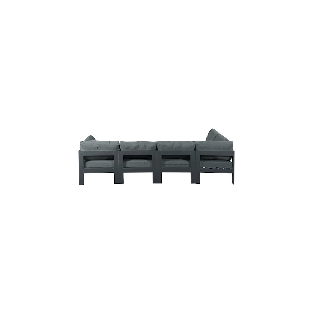 Nizuc Grey Water Resistant Fabric Outdoor Patio Modular Sectional. Picture 4